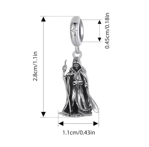 Grim Reaper Dangle Charm de Plata 925 Abalorio de la Parca para Pulsera Pandora 4