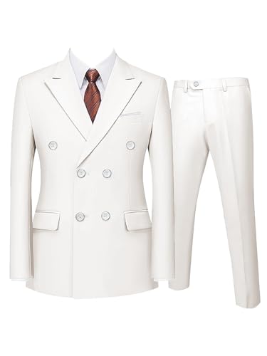 Men's Suit 2 Piece Set Slim Fit Suits for Men Double Breasted Tuxedos for Wedding Prom Business Suit Blazer Pants