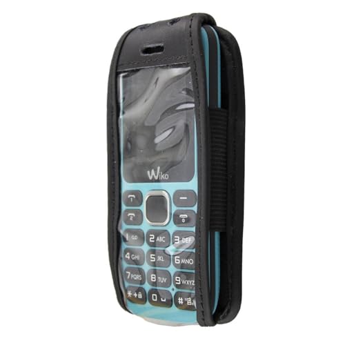 caseroxx Ledertasche mit Gürtelclip für Wiko Lubi 3 in schwarz – robuste Handy-Tasche mit Sichtfenster und Gürtelclip aus Echtleder, perfekt für Beruf, Freizeit, Outdoor und sicheren Transport