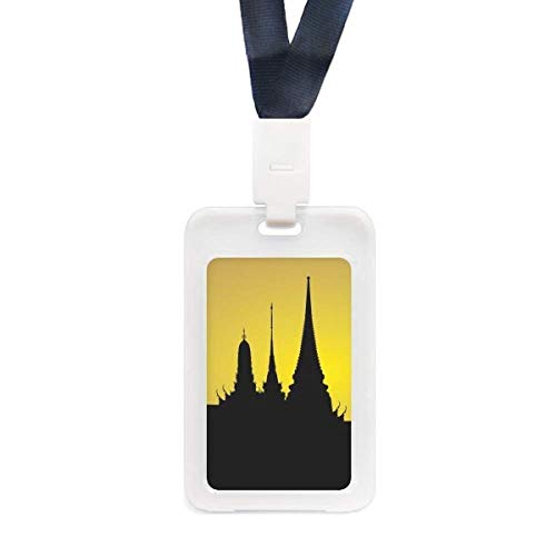 Étui de carte de crédit transparent rigide avec motif temple de Thaïlande