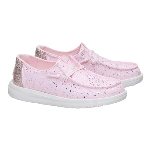 Image of HEYDUDE Girl's Toddler Wendy Sparkle Surprise | Slip On Shoe with Elastic Laces