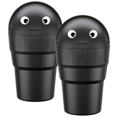 Organizador de coche de plástico negro higiénico de 520ml que evita olores set de 2