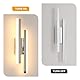 Riserva Wandleuchte LED Innen, Kreative Wandlampe Moderne, 3000K Warmweiß Wandlampe, 16W LED Lange Wandleuchte Innen für Schlafzimmer, Wohnzimmer, Korridor, Treppenhau, Chrom 40cm