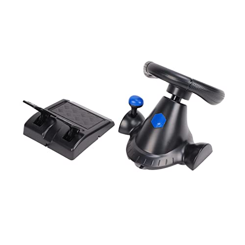 Image of USB Game Steering Wheel, 180 Rotate Game Plug and Play 7 in 1 Steering Wheel Control Buttons with Pedal for PC for