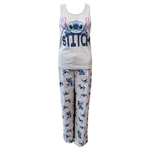 7STAR Stitch Playful Women's Tank and Pant Pajama Set, Grey Cover