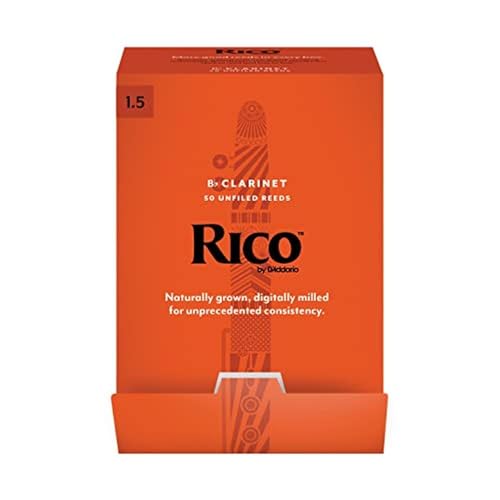 Image of D'Addario Woodwinds, Rico Bb Clarinet Reeds, RCA0115-B50, Strength 1.5, 50-pack