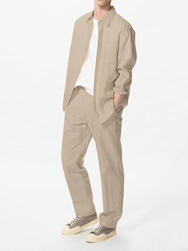 Men's Summer Casual Pants Elastic Waist Tapered Cut Beach Trousers for Comfort3