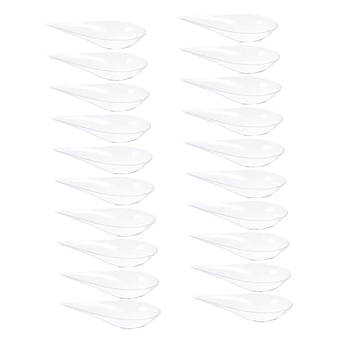 BRIGHTFUFU 20pcs Appetizer Serving Spoon Dessert Tasting Plate Catering Supplies Appetizer Spoons Tasting Spoon Mini Appetizer Spoon Appetizers Appetizer Bowls Water Drop Plate Transparent