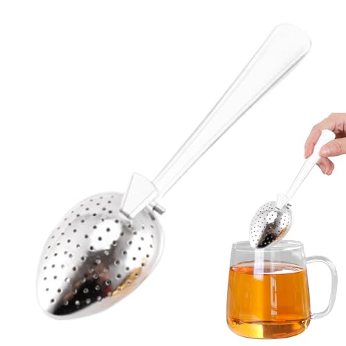 Cuillère à thé infuseur, cuillère à thé – Cuillère à thé en acier inoxydable – Diffuseur pour thé en vrac, filtre à thé à trous fins pour les...