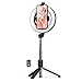 Produktbild ATUMTEK 6" Selfie-Ringlicht mit 37" ausziehbarem Stativ Ständer & Telefonhalter für TikTok, dimmbares Ringlicht, kompatibel mit iPhone & Android, Aufnahme mit 3 Lichtmodi & 9 Helligkeitsstufen