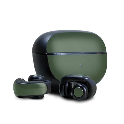 Image of Skin Compatible with Bose Ultra Open Earbuds - Solid Olive - Premium 3M Vinyl Protective Wrap Decal Cover - Easy to Apply | Crafted in The USA by MightySkins