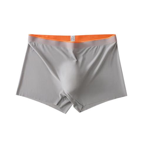 Xiaojmake Men's Traceless Trunks Ice Silk Pouch Underwear Sexy Non See-Through Breathable Shorts Low Rise Brief Boxers