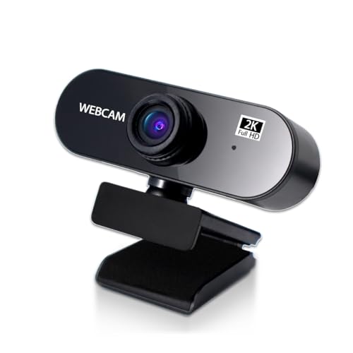 Alvar 2K Ultra HD USB Webcam with Microphone – Plug and Play for PC, Mac, Laptop, YouTube, Skype, Studying, Conferencing, Gaming with Rotatable Clip