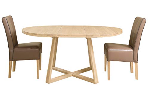 Ausziehbarer Esstisch Nordic Story Moby aus Eiche (rund, 120-160 cm)