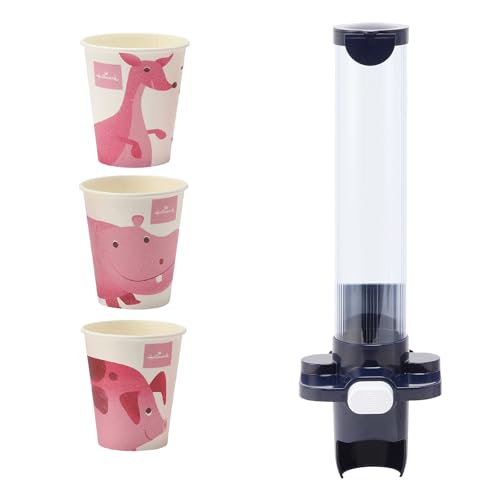 サンナップ カップディスペンサー カップポン 紙コップセット 3oz用 ホールマーク 動物シリーズ【紙コップ500個入(10パック) CD-3DB C9050ZHM】（Amazon）