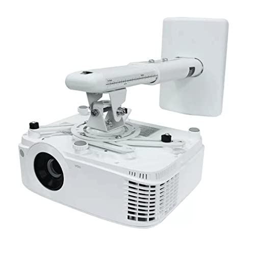 Support de projecteur pour chambre et salon avec plateau rétractable blanc Bianco