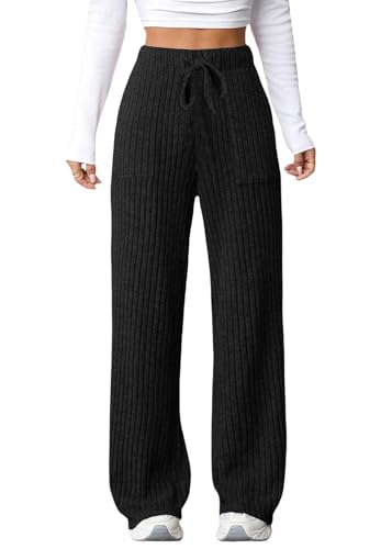 Pantalon large en tricot idéal pour le télétravail et les sorties décontractées