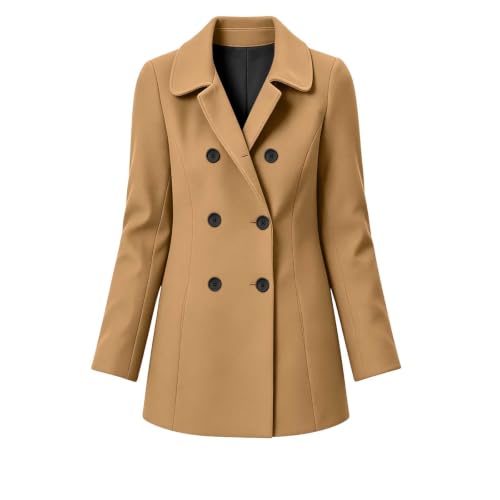 PXQIRMR Fall Jackets for Women Double Breasted Notched Lapel Long Jacket - image 5