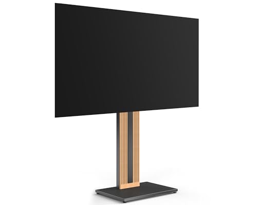 FITUEYES Design Uniwersalny Podłogowy Stojak do Telewizorów 32 do 65 Cali Regulowany Kąt ±30° Wolnostojący Stojak TV Buk Wytrzymuje 40 kg Max VESA 400 * 400mm Seria ZEN