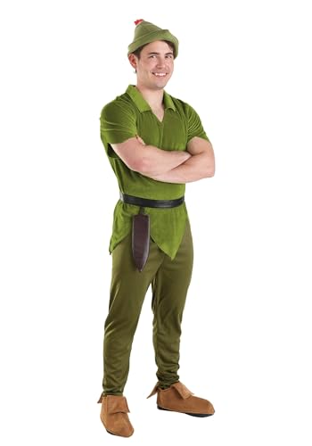 Mens Disney Peter Pan Costume | Adult Classic Halloween Costumes Medium