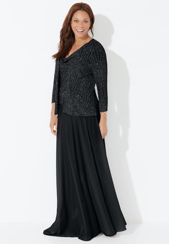 Catherines Women's Plus Size Glimmer Jacket Dress3