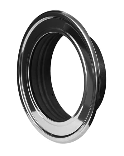 Image of Pipe Cover Rosette Plate Hose Metal Flange/Collar Spigot Round Tube Trim. (100mm, Chrome)