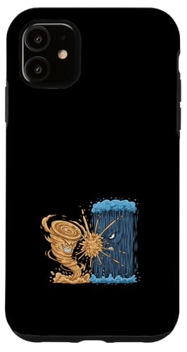Elemental Tornado Versus Rain Wall Storm Battle Case for iPhone 11