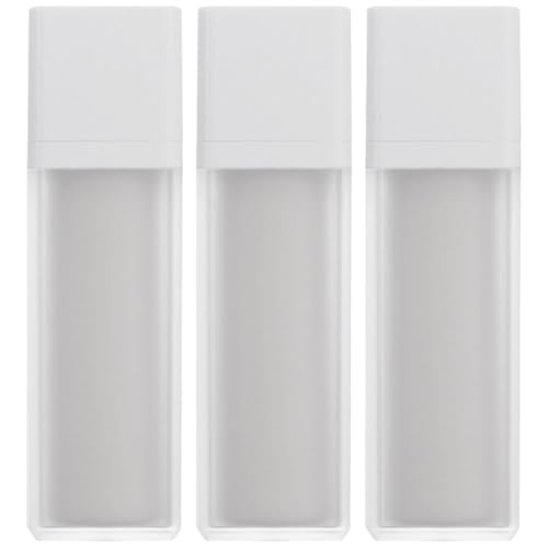Airless Pump Bottle Airless Pump Bottle 3pcs Matte Refillable Cosmetic Jar Vacuum Foundation Dispenser Square Makeup Container Press Bottles for Cream Lotion Shampoo 50ml