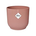 elho Vibes Fold Round 25 - Flower Pot from 100% Recycled Plastic - Indoor plant pot - Ø 25.0 x H 23.0 cm - Pink/Delicate Pink