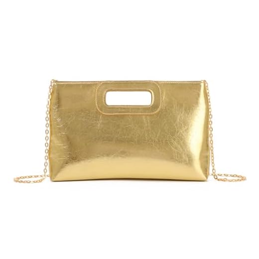 Syrads PU Borsa Da Sera In Pelle Pochette per Le Donne Formale Elegante Crossbody Borse,Oro