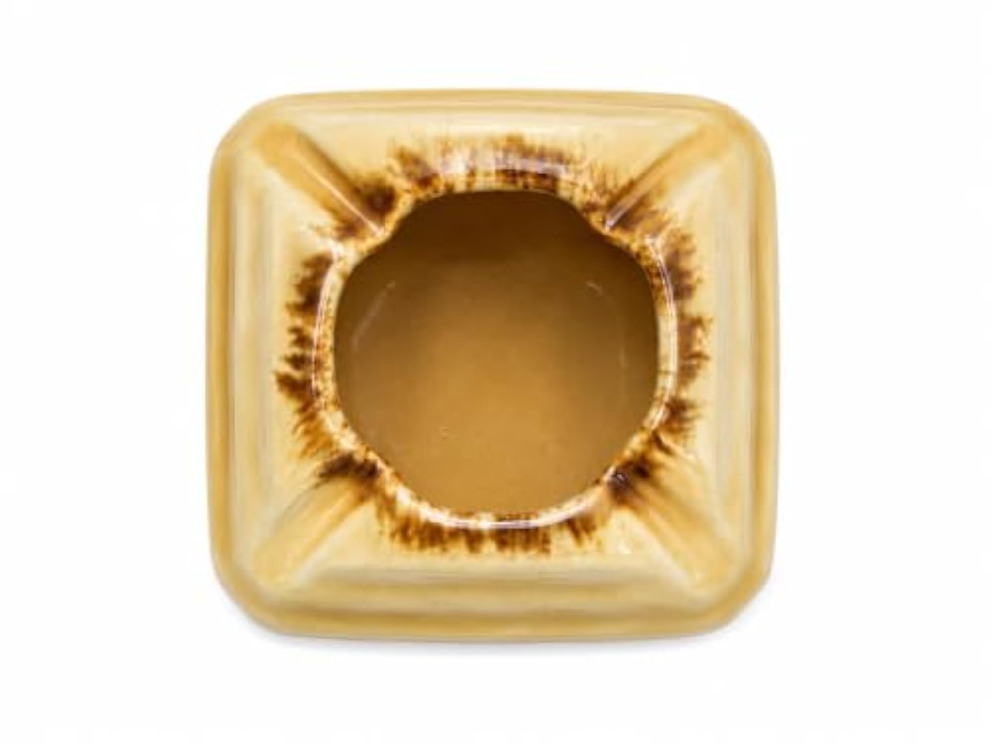 Ceramic Square Ashtray with Glossy Glaze Finish