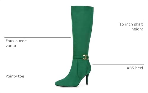 Allegra K Allegra K Knee High Boots Pointy Toe Stiletto Heel Emerald Green Boots for Women 9.5 M US