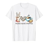 Amante del café signo de la paz guepardo corazón taza de café diseño Camiseta
