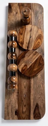 Image of Solid Sheesham Wood Console Table for Living Room | Entryway Hallway Sofa & Fish Tank Table | Narrow Stand with Turned Ball Legs & Rounded Edge Top | Wooden Accent Furniture |Light Walnut