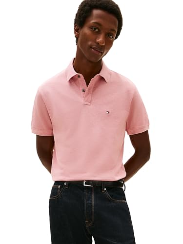 Image of Tommy Hilfiger Men's Short Sleeve Polo Shirts in Classic Fit with Stretch and Organic Pique Cotton