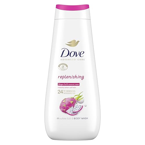 Dove Advanced Care Replenishing Body Wash shower gel with dragon fruit & coconut cream extracts for instantly lotion-soft skin 400 ml