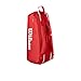 WILSON 2025 Super Tour Red Tennis Racket Bag - Red/White, Holds up to 6 Rackets
