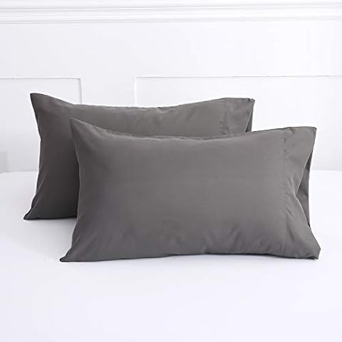 Lanest Housing Pillow Cases Queen, 2 Pack Dark Gray Microfiber Pillow Case with 2000 Thread Count, Breathable and Super Soft Pillowcase Queen Size Cover