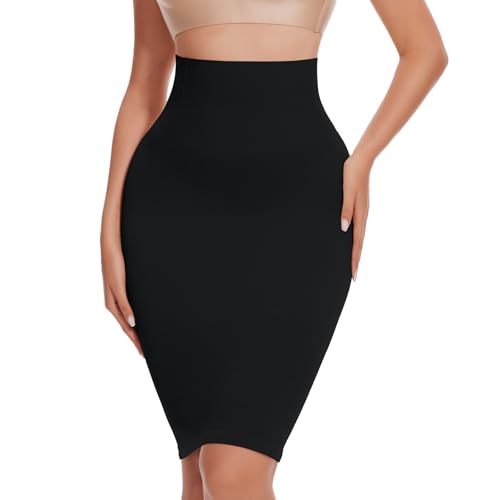 Image of JOYSHAPER Half Slip Skirt for Women Under Dresses Tummy Control Shapewear Dress Slip with Built-in Thong