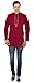 Maple Clothing Cotton Men's Short Kurta Shirt India Fashion Clothes (Maroon, S)