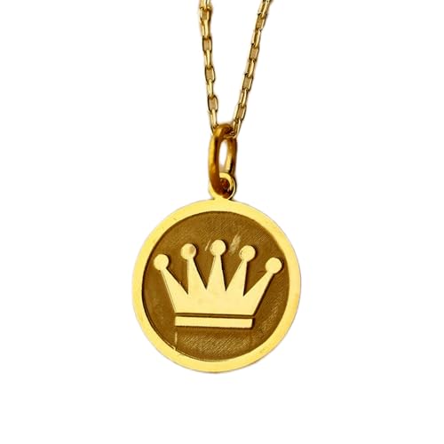 Collier pièce couronne argent plaqué or LKBEADS : l'élégance d'un bijou durable