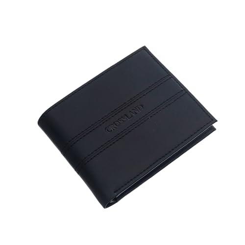 محفظة من كروسلاند مصنوعة من الجلد للرجال، بتصميم كاجوال باللون الأسود، مع خاصية حماية RFID