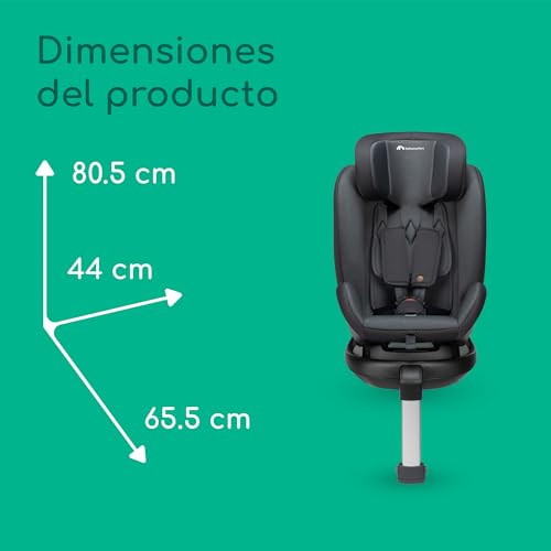 Bebeconfort EvolveFix Plus i-Size, Silla Coche 360, 0-12 Años, 40-150 cm, Silla Coche ISOFIX, Reposacabezas 10 pos., 4 pos. Reclinadas, Protección Lateral, Tejidos Alto Rendimiento, Tinted Black - imagen 8