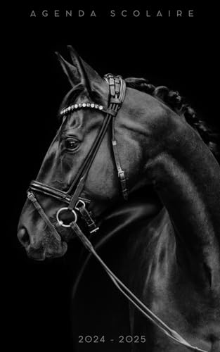 Agenda Scolaire 2024 2025 Cheval: Journalier | Daté | Petit format | Une page par jour | Photo Chevaux Galop | Pour noter ses devoirs | École Primaire ... Mixte Garçon Fille Ado | Équitation | A5 Noir