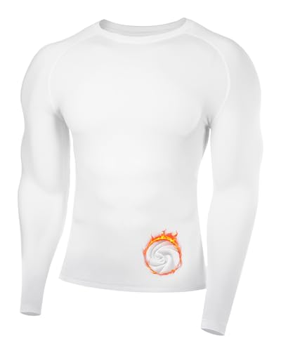 Runhit Thermoshirt Herren, Winter Thermo Oberteil Langarmshirt Thermounterwäsche Warme Lange Unterwäsche Atmungsaktiv Funktionsunterwäsche Thermounterhemd für Outdoor Sport Ski Weiß L Runhit Thermoshirt Herren, Winter Thermo Oberteil Langarmshirt Thermounterwäsche Warme Lange Unterwäsche Atmungsaktiv Funktionsunterwäsche Thermounterhemd für Outdoor Sport Ski Weiß L