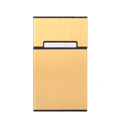 Mini Zigarettenschachtel Fall Konesky Mode Frauen Zigarettenschachtel Personality Stilvolle einzigartiges Durable dünnes Aluminium Box Goldenes