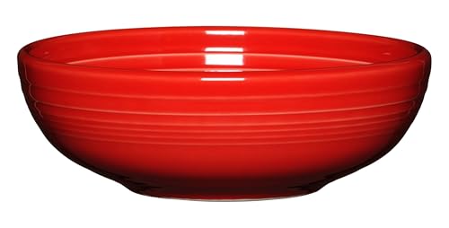 Fiesta® Medium Bistro Bowl, 38oz – Durable Ceramic, Lead-Free, Dishwasher/Microwave/Oven Safe – Made in USA Dinnerware - Scarlet