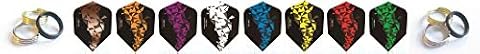 THOR-DARTS®™ Exclusiv-Line: 150 Micron F2 Darts Flights HD-280 czarne Dart Flys ekstra długie trwałe Thickness 150 mic Ultra Strong (6 sztuk (2 zestawy), mieszanka kolorów/mieszane kolory)