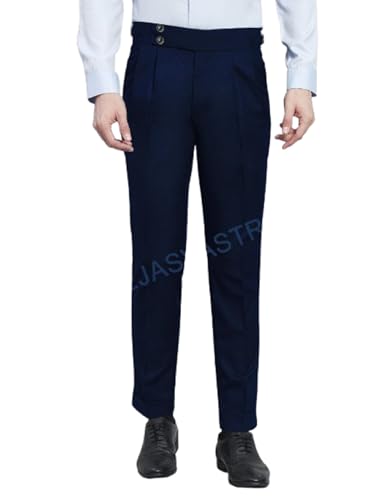 Image of FASHIONEMPIRE Men's Formal Trousers Front Pleated Double Button Gurkha Zion Pant Slim Fit | Stylish Formal Pant for Party and Casual Wear
