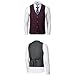 Men's 3 Piece Red Plaid Suit Two Button Slim Fit Casuall Dinner Party Tuxedo Fashion Jacket Vest Pants Suit for Wedding Prom L